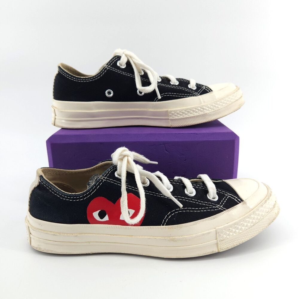 Converse Comme des Garçons Play x Chuck 70 Shoes Women Size 6 Low Black Red